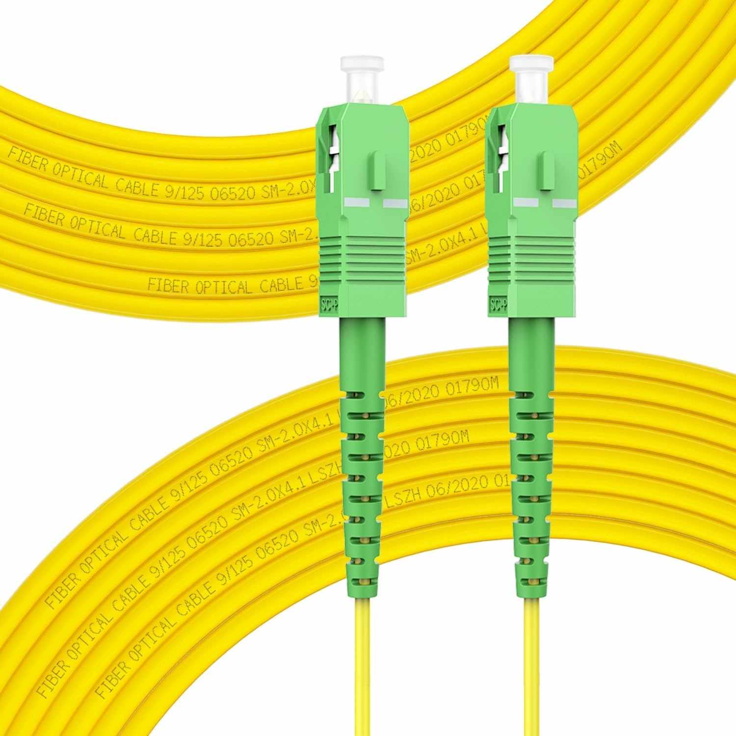 Cable fibra optica SC-APC monomodo simplex 9-125 10 Metros Amarillo