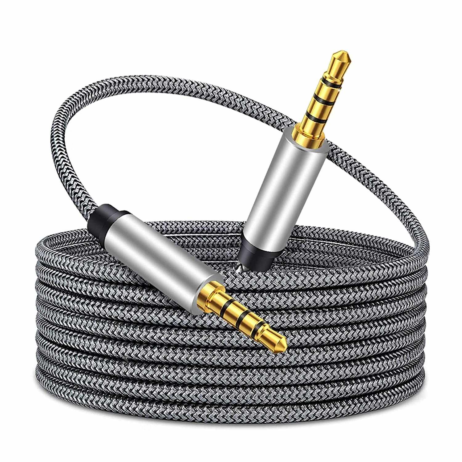 Cable audio textil estéreo jack 3.5 macho 4 pin 50 cm - imagen 4