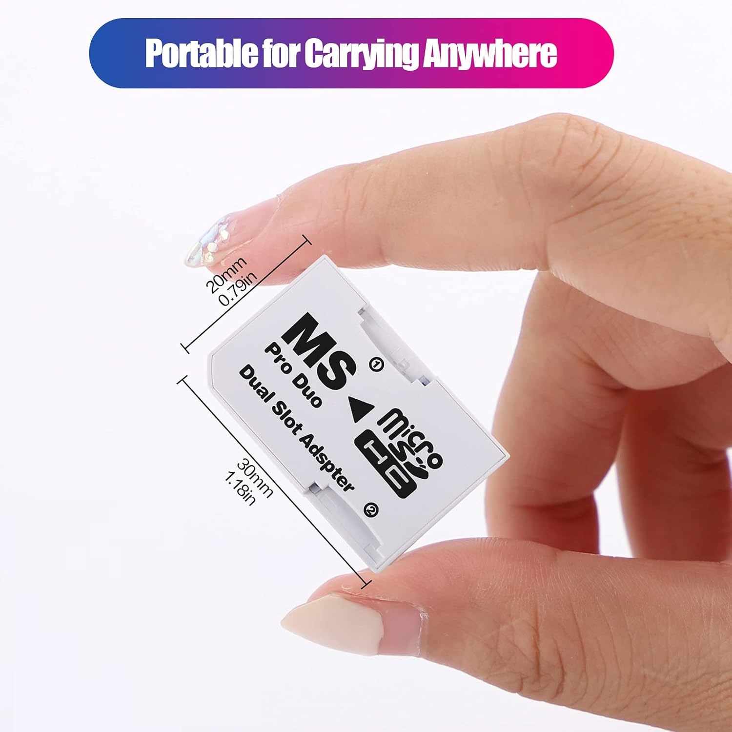 Adaptador micro SD a memory stick pro duo dual Blanco - imagen 5