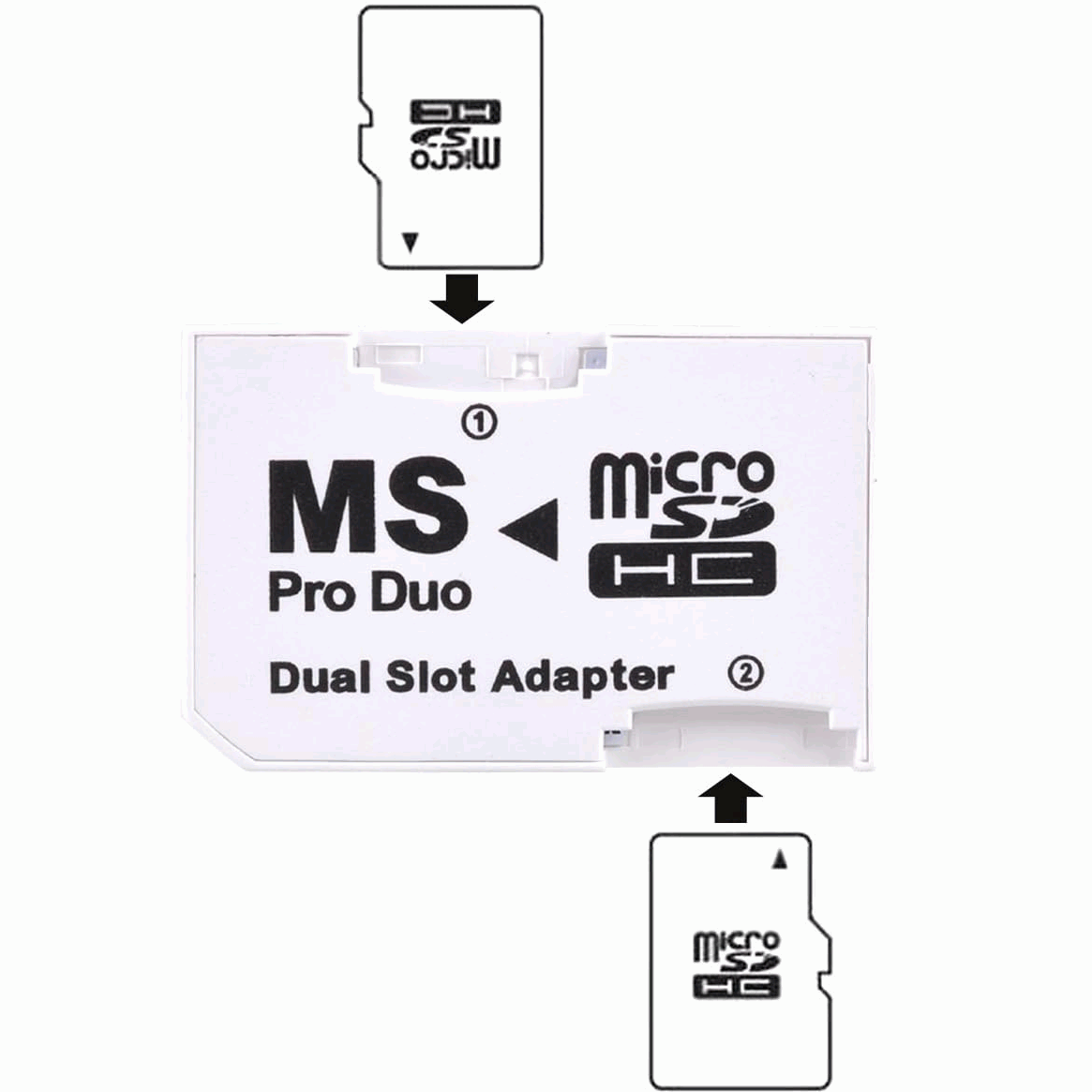 Adaptador micro SD a memory stick pro duo dual Blanco - imagen 4