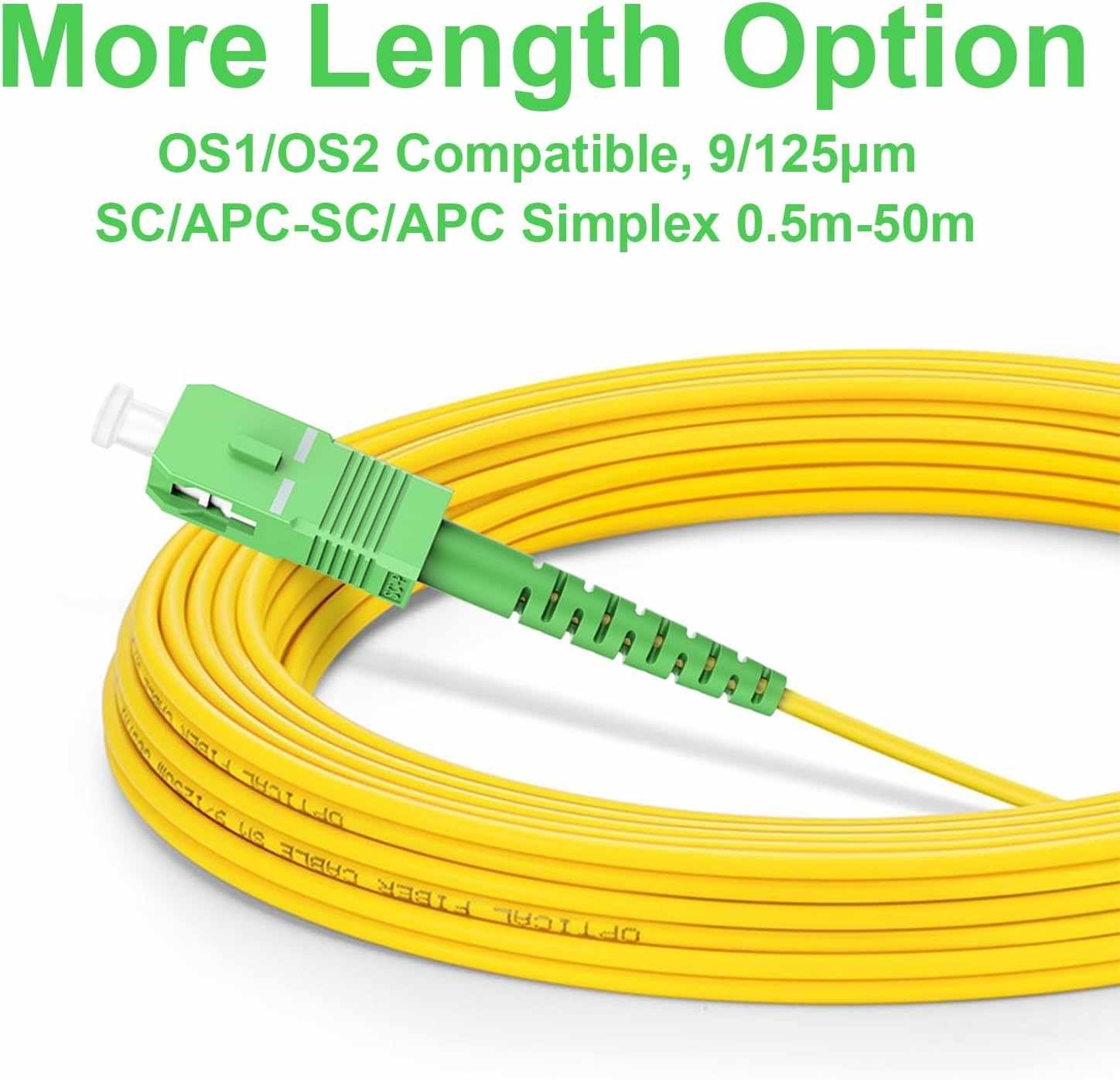Cable fibra optica SC-APC monomodo simplex 9-125 15 Metros Amarillo - imagen 4