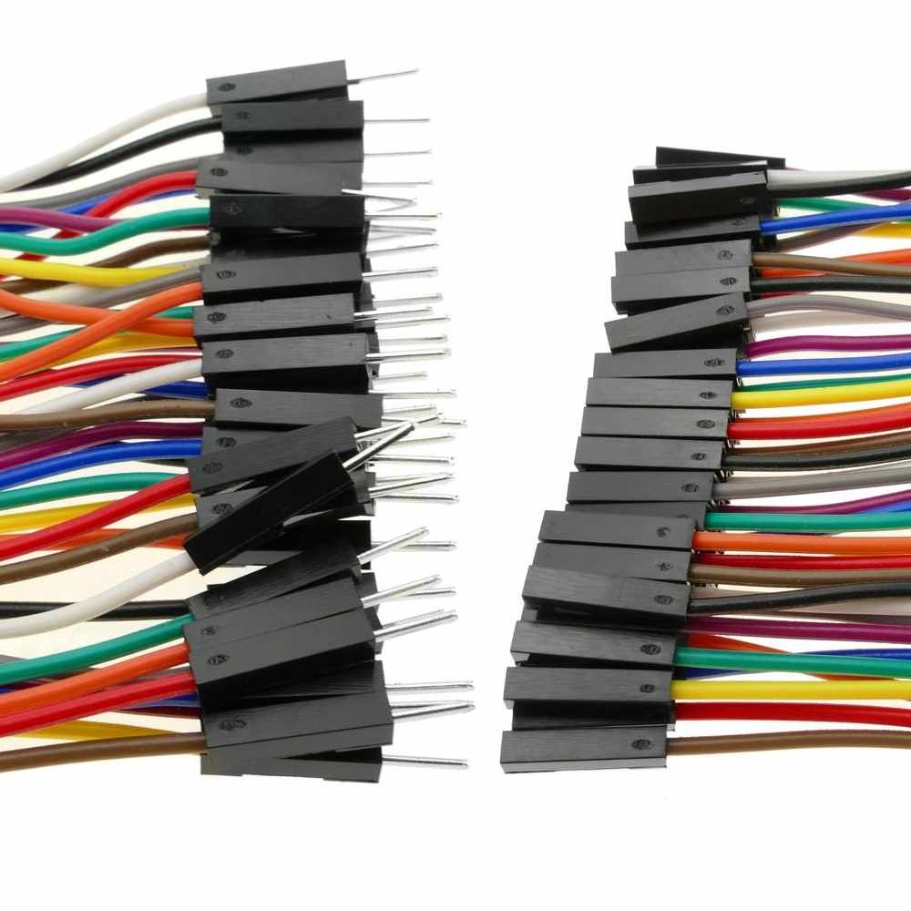 Cable alambre puente Dupont 40 pines hembra a macho 20 cm Multicolor - imagen 1