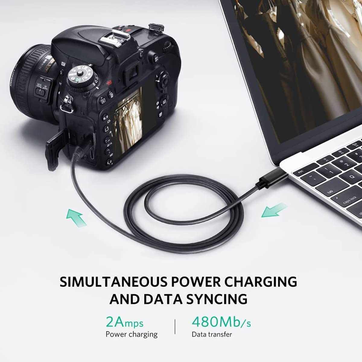 Cable Usb-c 3.1 Macho A Mini Usb-5pin 2.0 Macho 2 Metros Negro - imagen 4