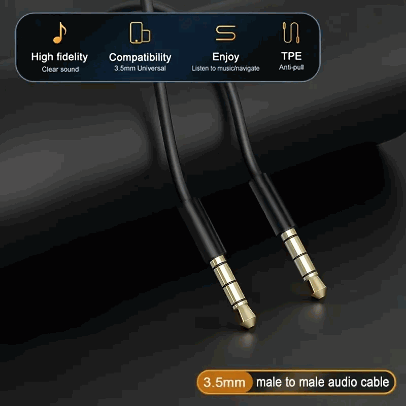 Cable de audio estereo jack 3.5 macho-macho 4 pin 3 Metros Negro - imagen 3