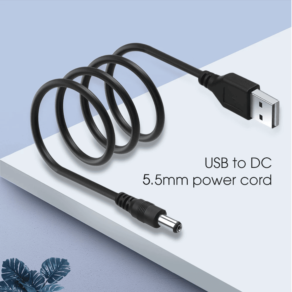 Cable alimentacion USB 2.0 DC 5.5 mm x 2.5 mm 0.8 Metros Negro - imagen 3