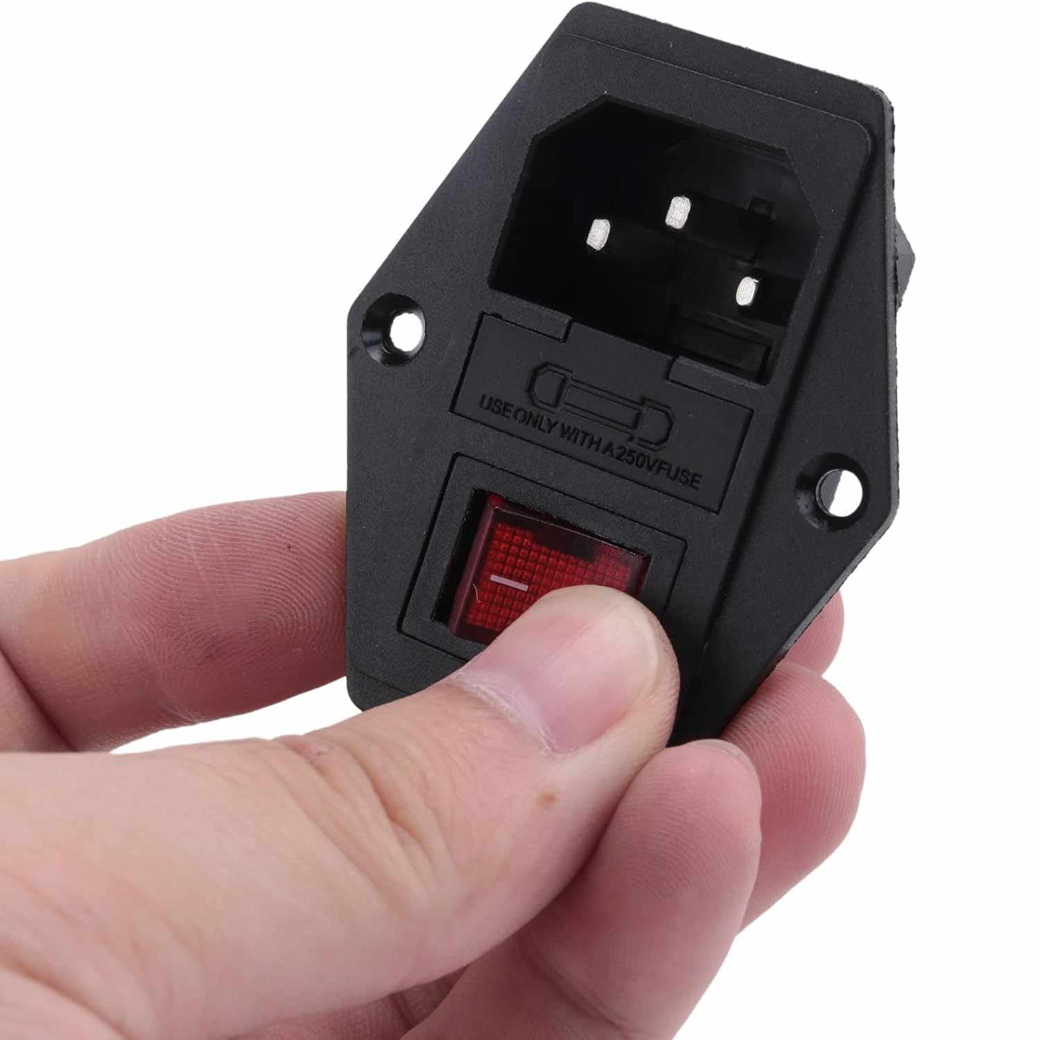 Conector alimentacion C14 AC con fusible hembra Negro 10 A - imagen 5