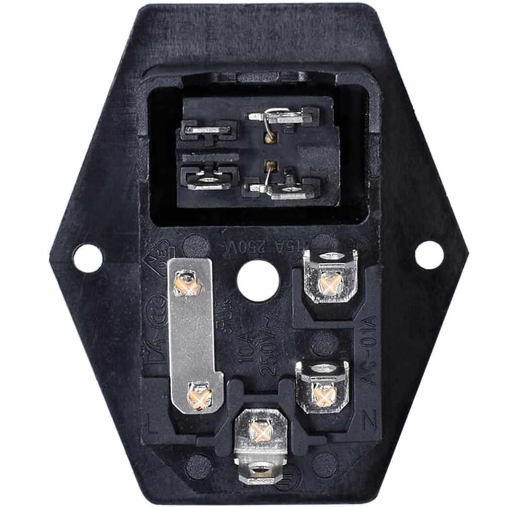 Conector alimentacion C14 AC con fusible hembra Negro 10 A - imagen 6
