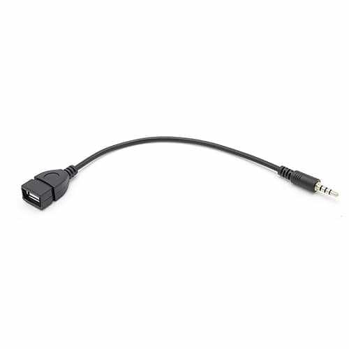 Cable adaptador USB hembra a jack 3.5mm AUX macho 20 cm Negro - imagen 4