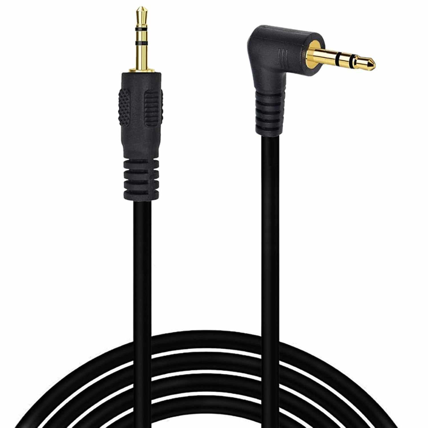 Cable de audio estereo jack 3.5 macho acodado dorado Negro 3 Metros - imagen 1