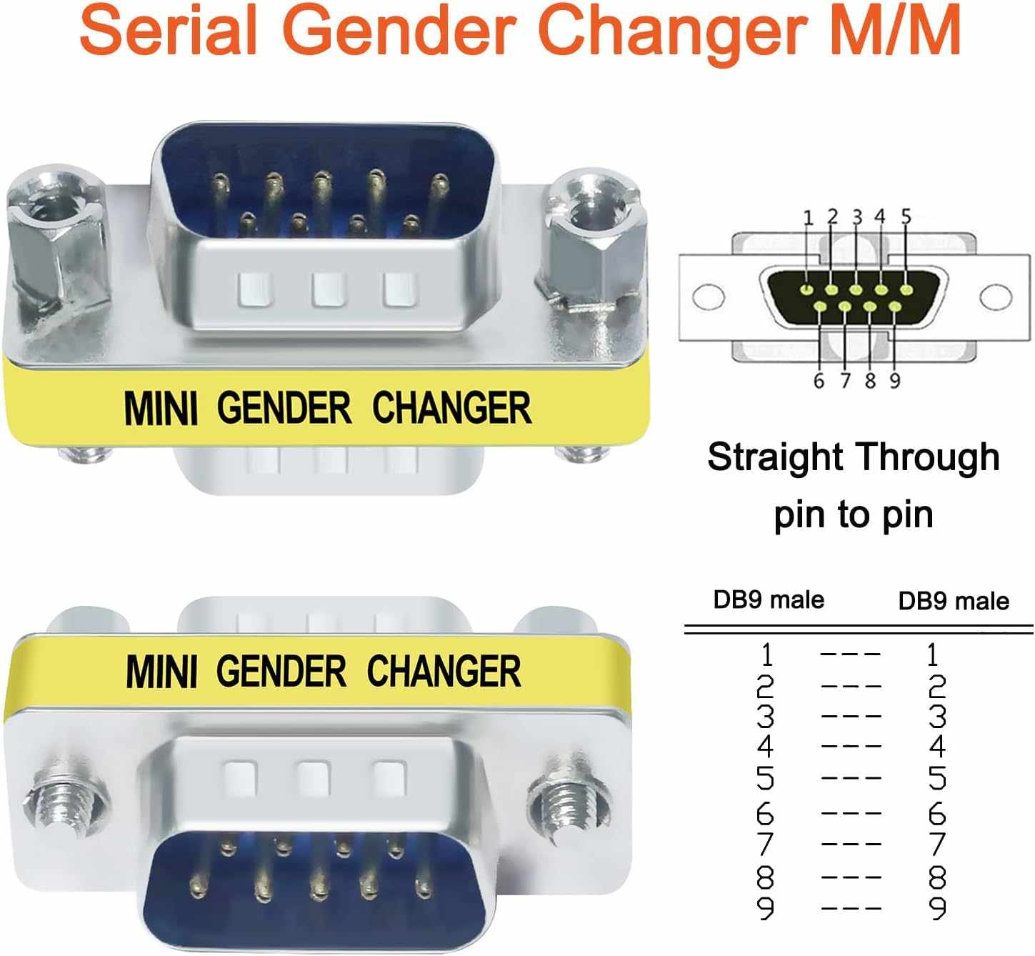 Adaptador serie RS232 DB9 macho-macho - imagen 6