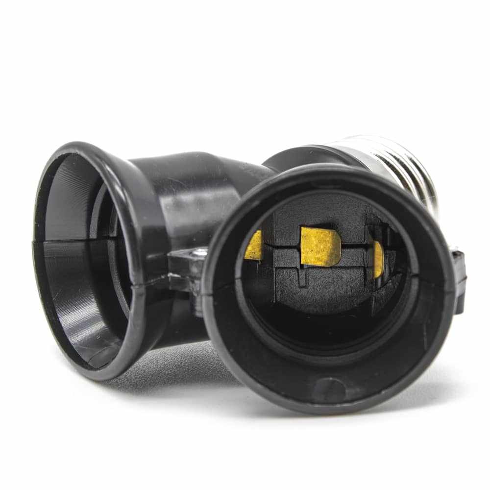 Casquillo de bombilla divisor E27 Negro - imagen 2