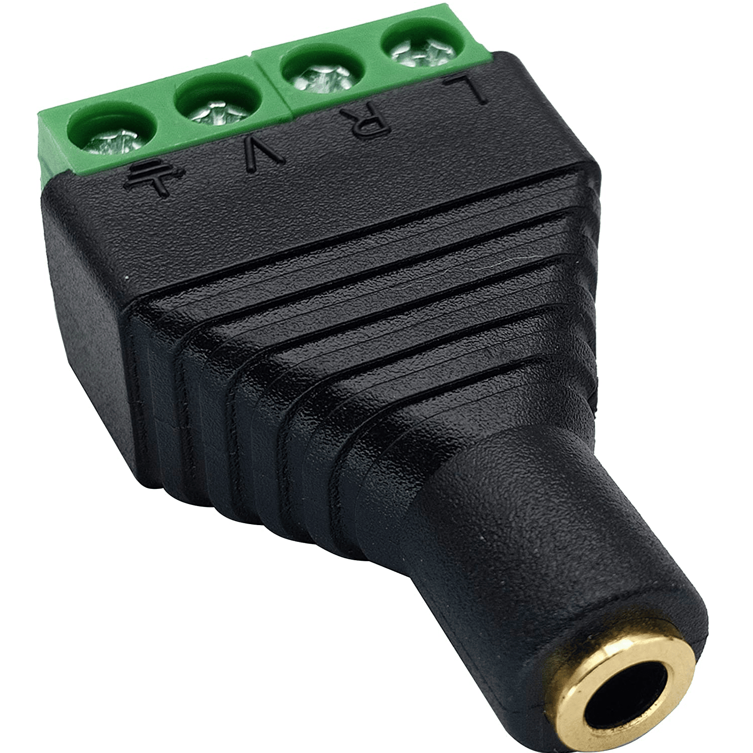 Conector Jack 3.5 mm hembra TRRS terminal de tornillo 4 pin Negro