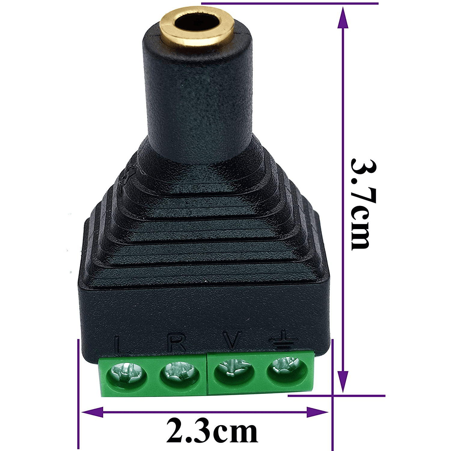 Conector Jack 3.5 mm hembra TRRS terminal de tornillo 4 pin Negro - imagen 6
