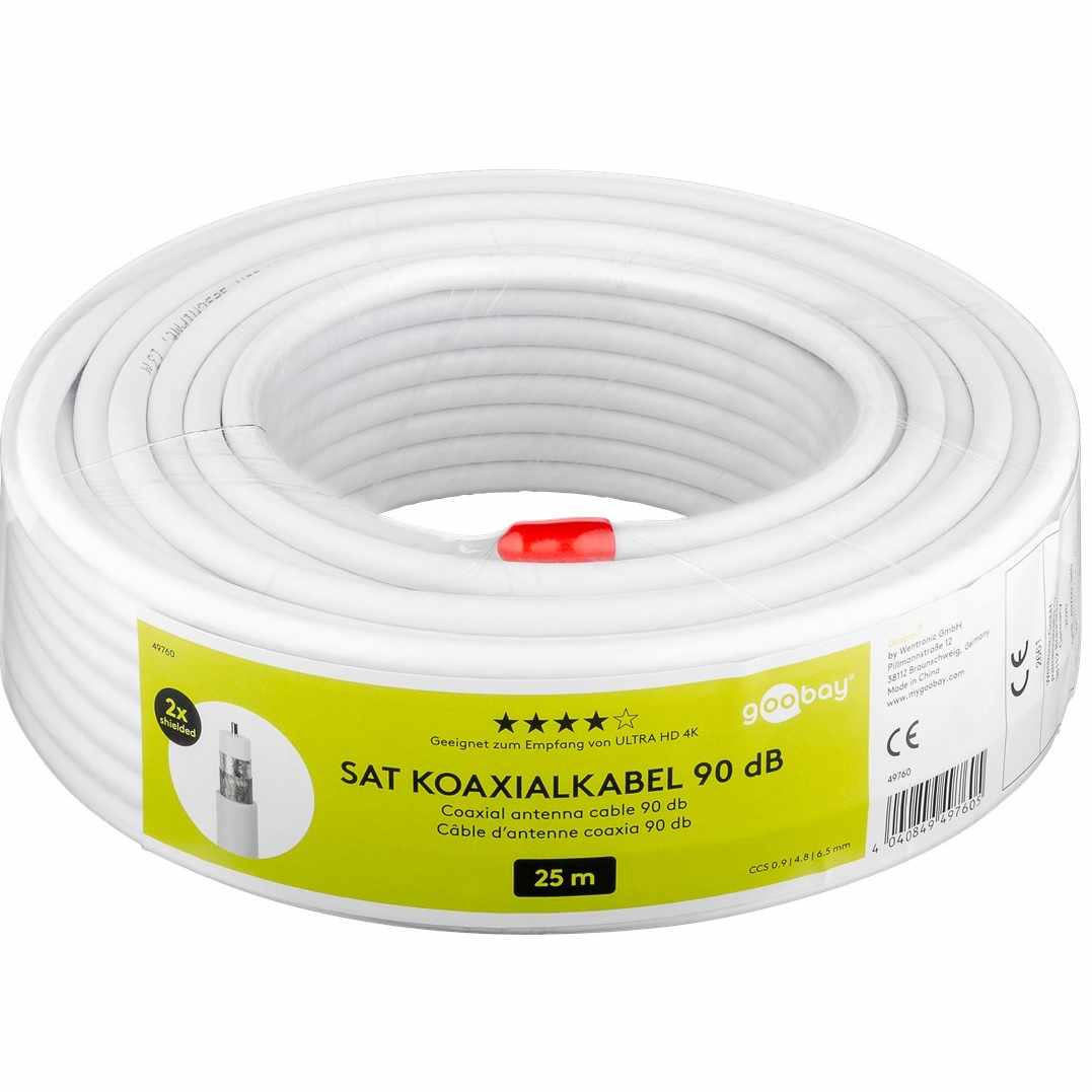 Cable antena coaxial doble blindaje 6.5 mm 25 Metros Blanco - imagen 1