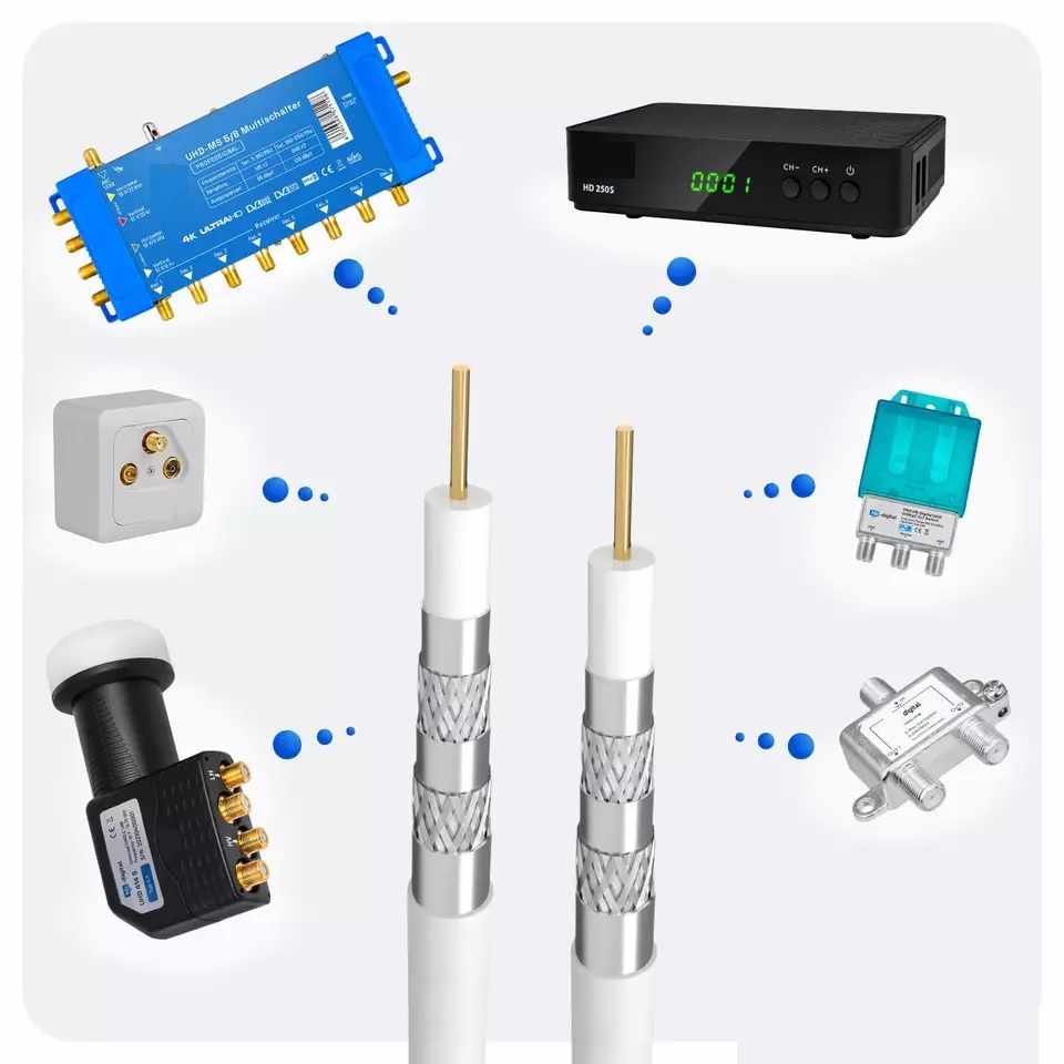 Cable antena coaxial doble blindaje 6.5 mm 25 Metros Blanco - imagen 3