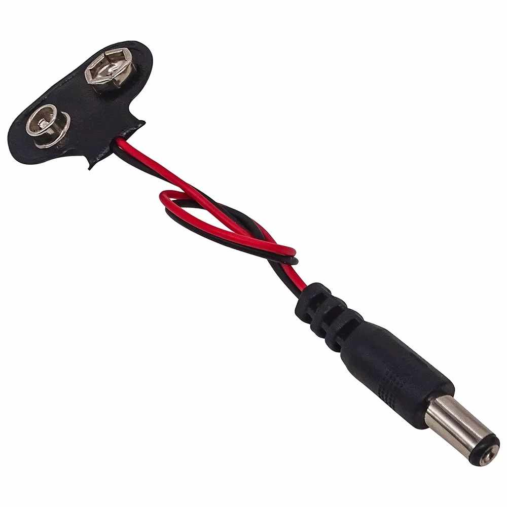 Cable adaptador de bateria Arduino DC 9V Negro