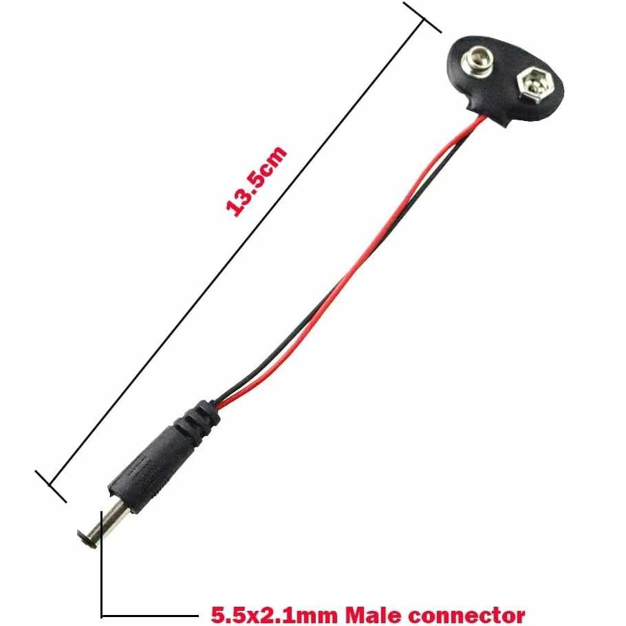 Cable adaptador de bateria Arduino DC 9V Negro - imagen 6