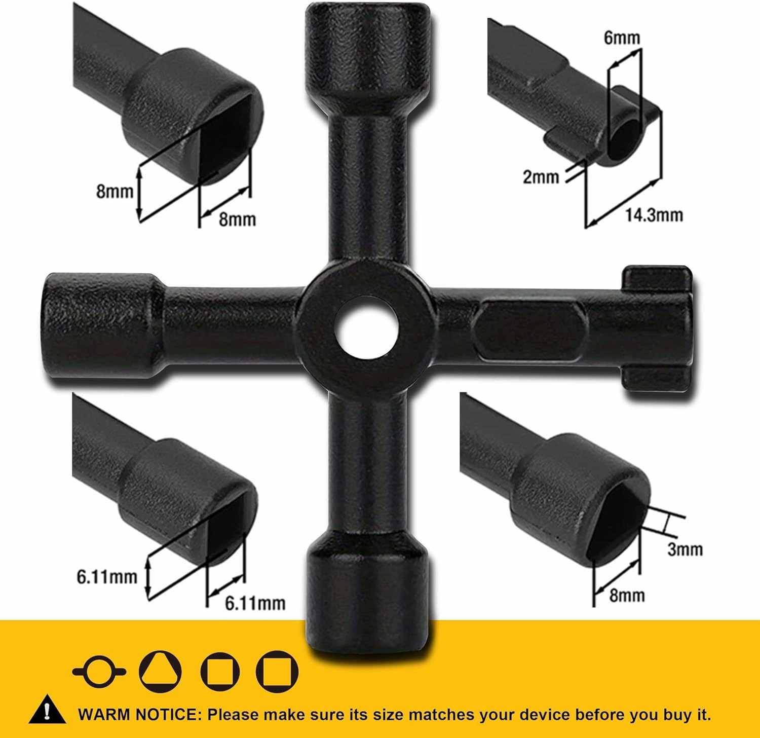 Llave Multifuncional de 4 puntas negro - imagen 4