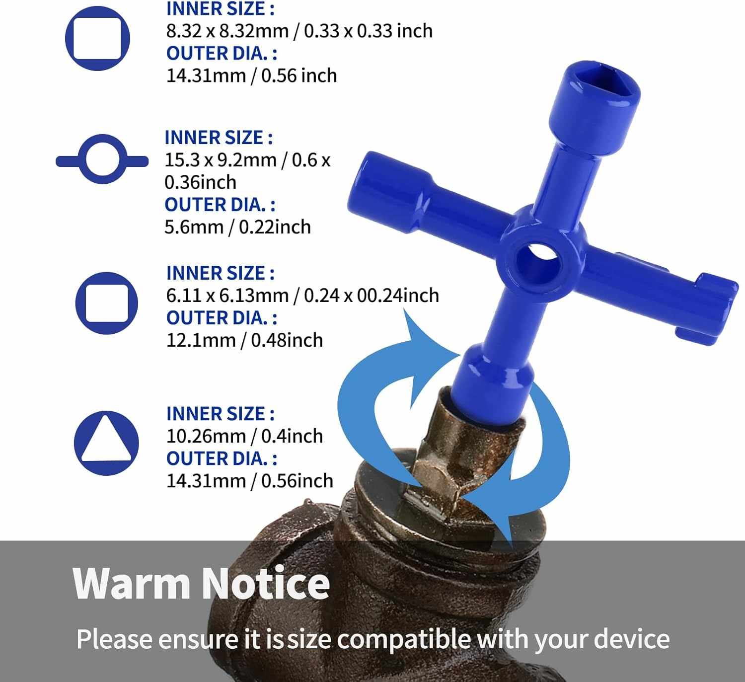Llave Multifuncional de 4 puntas Azul - imagen 4