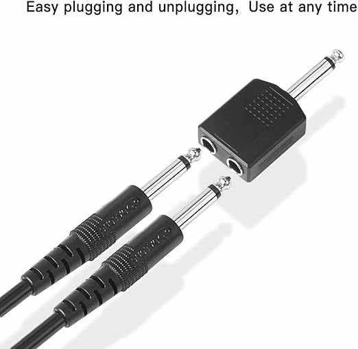 Adaptador audio mono 2x jack 6.35 hembra a Jack 6.35 macho - imagen 2