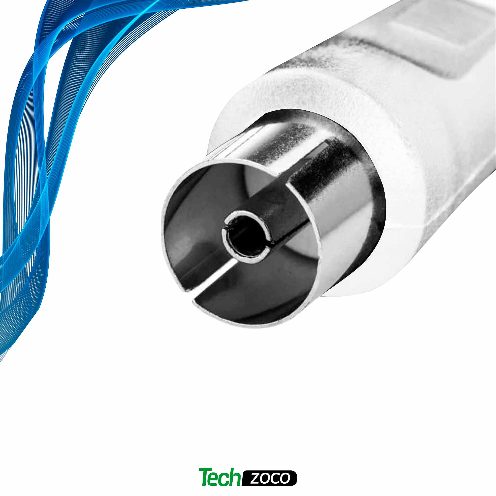Cable antena de TV de 75 Ohm acodado 1.50 Metros Blanco - imagen 6
