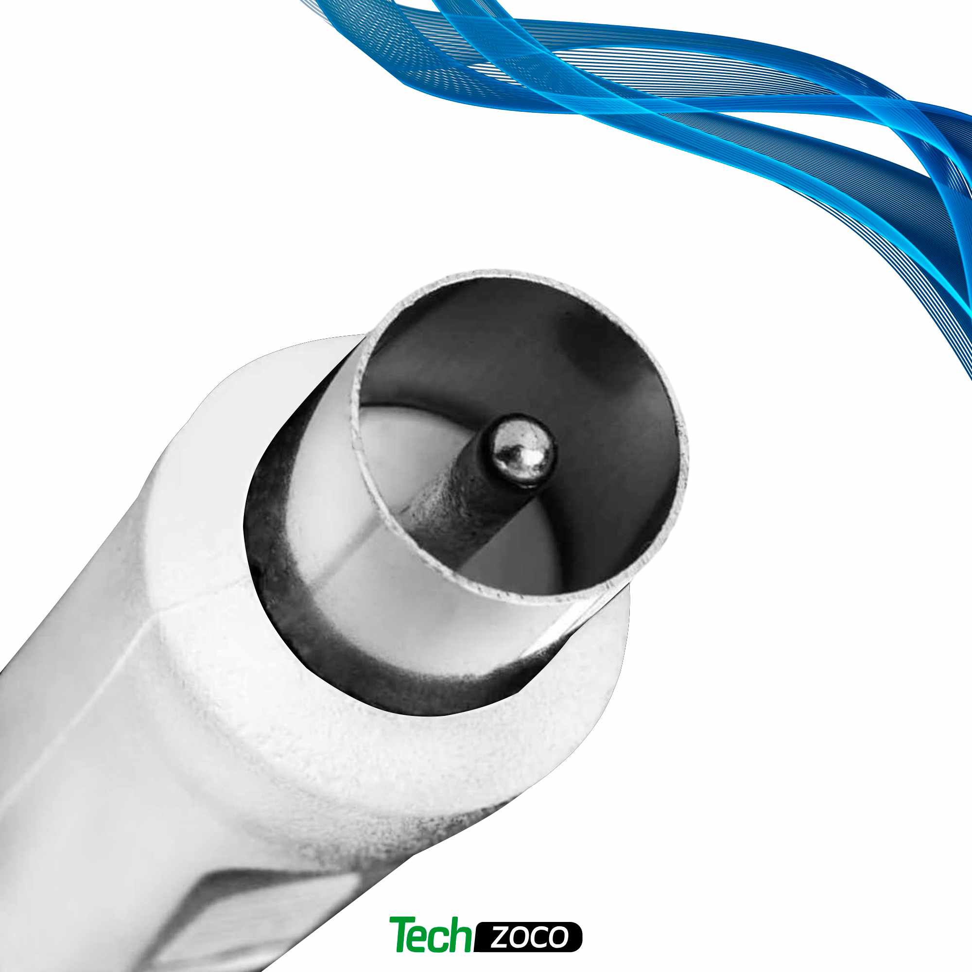 Cable antena de TV de 75 Ohm acodado 2.5 Metros Blanco - imagen 4