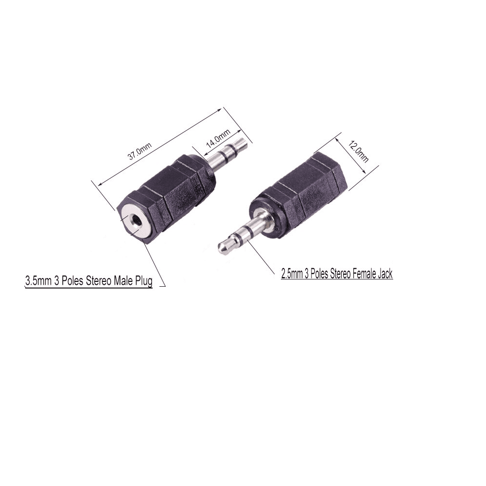 Adaptador de audio Estereo Jack 3.5mm Hembra a Jack 2.5mm Macho - imagen 4