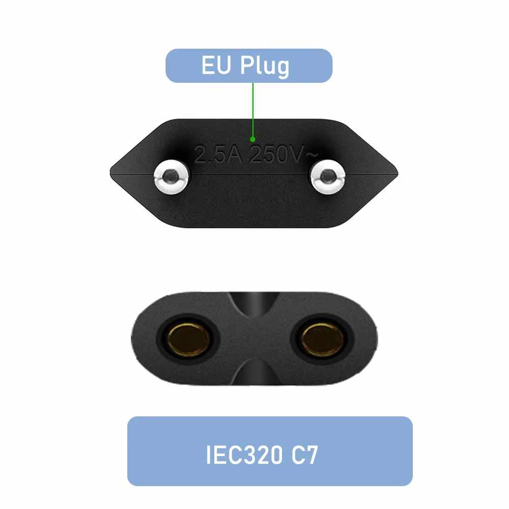 Cable de alimentacion IEC-320-C7 1.50 Metros Negro - imagen 7