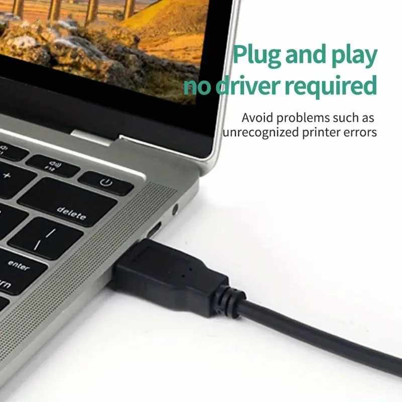 Cable USB 2.0 para impresora tipo B 1.80 Metro Negro - imagen 2
