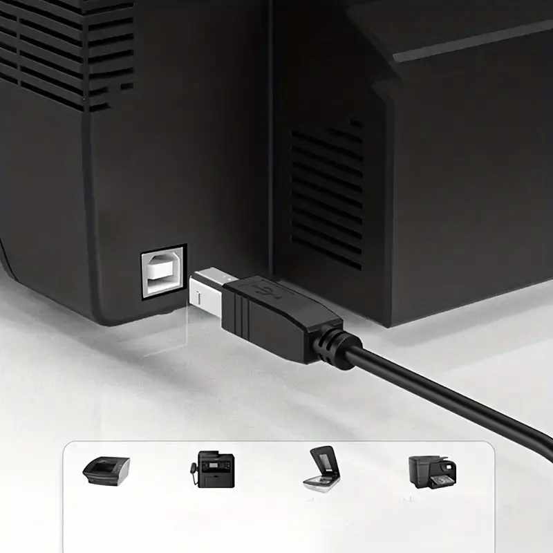 Cable USB 2.0 para impresora tipo B 1.80 Metro Negro - imagen 3
