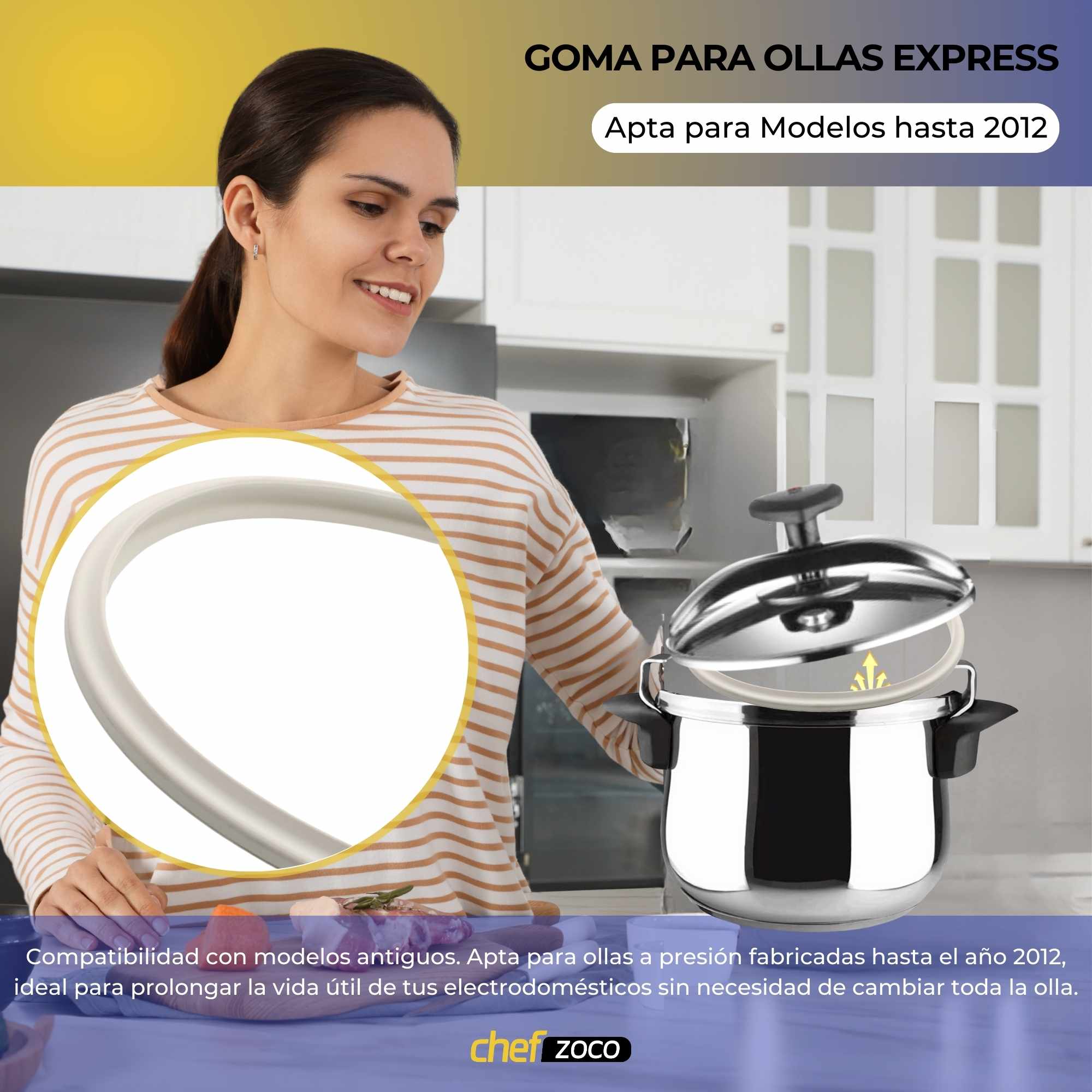 Goma para Ollas Express de 22 cm Blanco - imagen 2