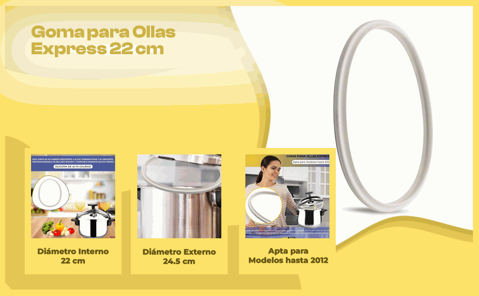 Banner - Goma para Ollas Express de 22 cm Blanco