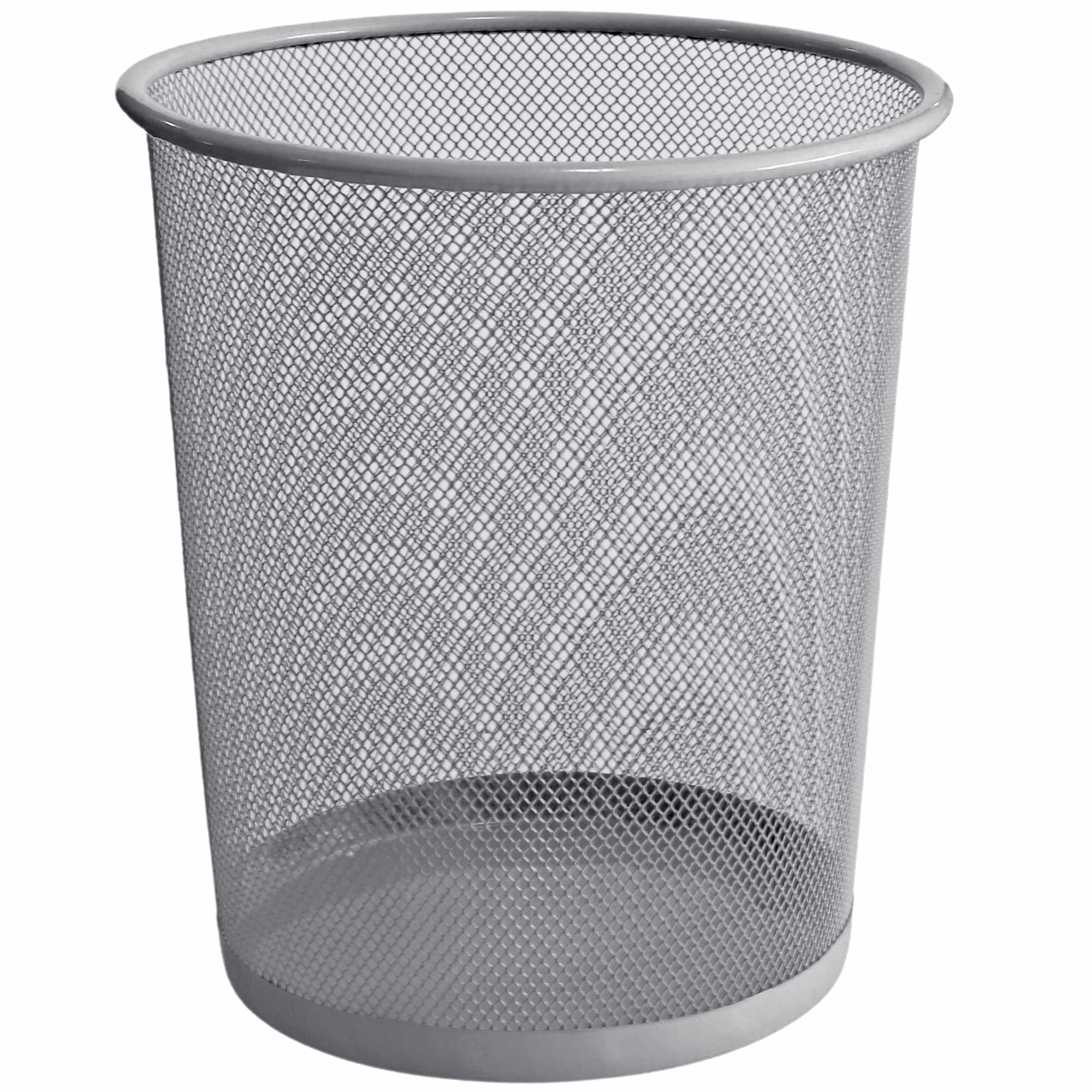 Papelera malla metalica 12 Litros Plateada