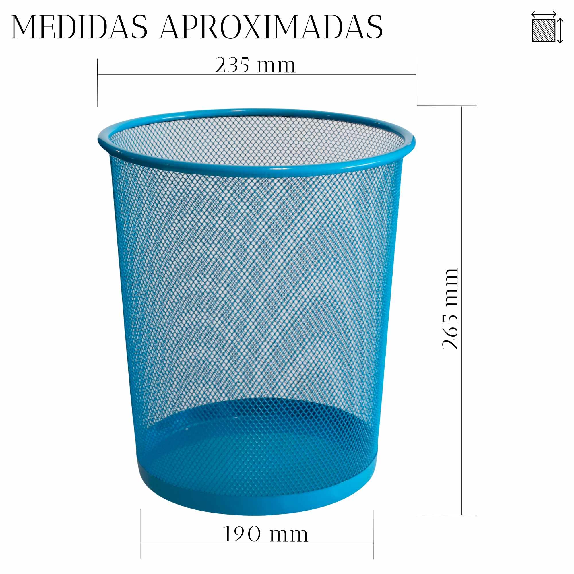 Papelera malla metalica 12 Litros Azul - imagen 4