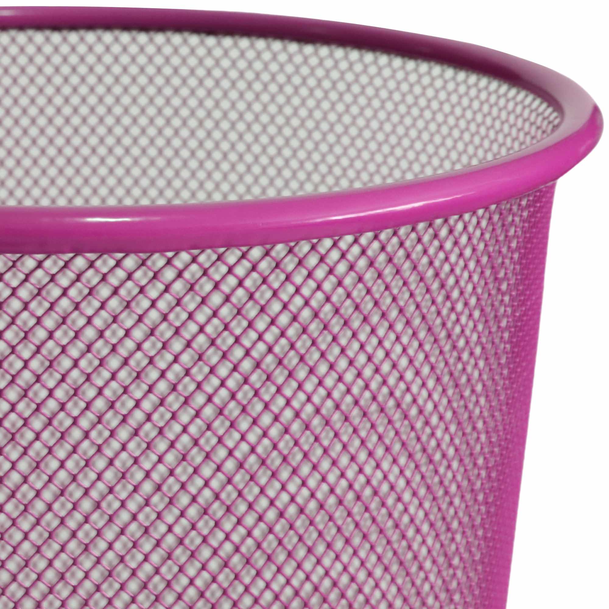 Papelera malla metalica 12 Litros Rosa - imagen 2