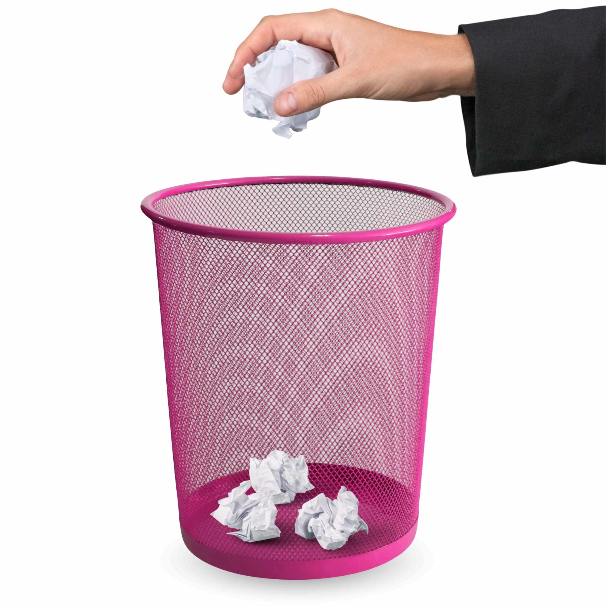Papelera malla metalica 12 Litros Rosa - imagen 6