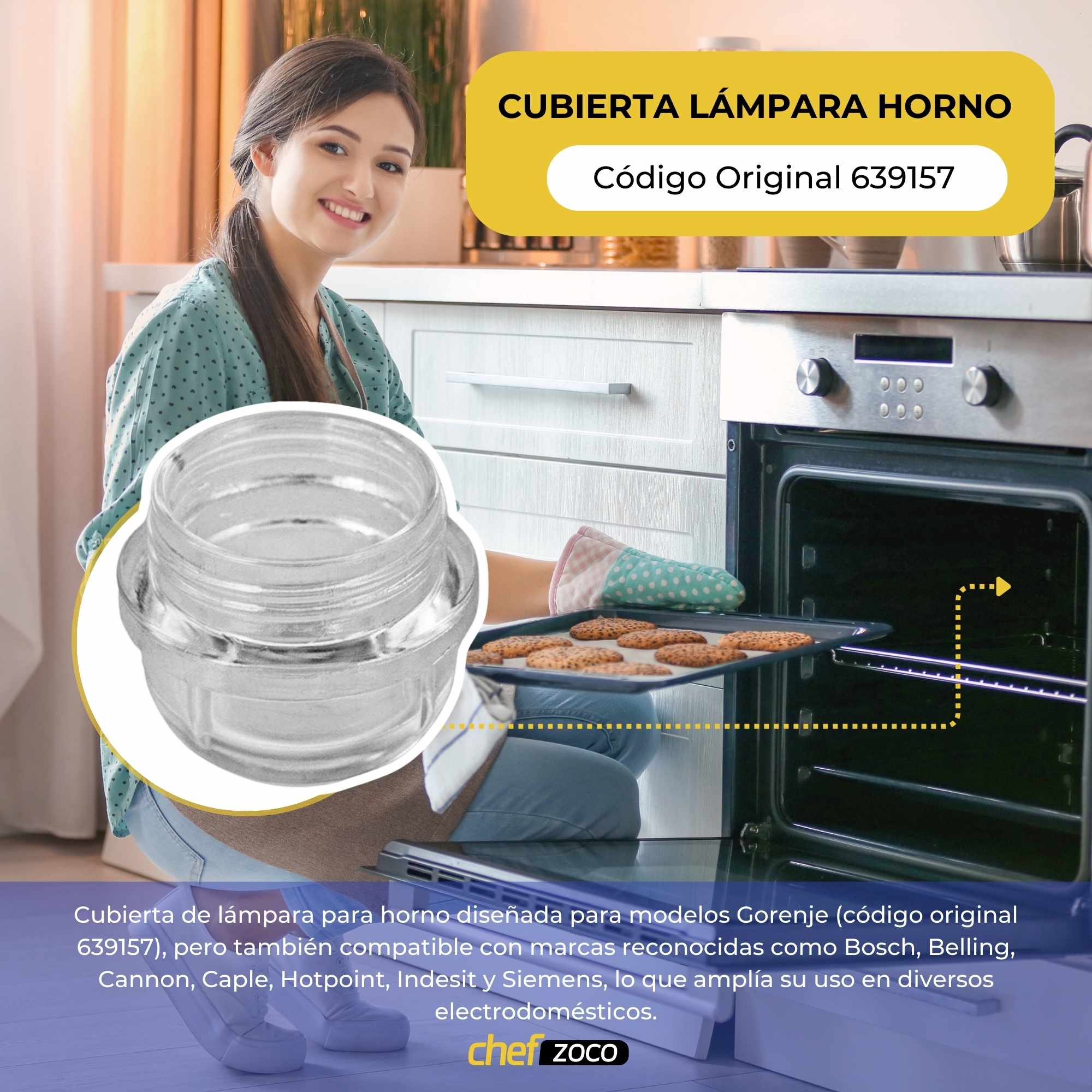 Cubierta de lampara de horno Gorenje 639157 - imagen 2
