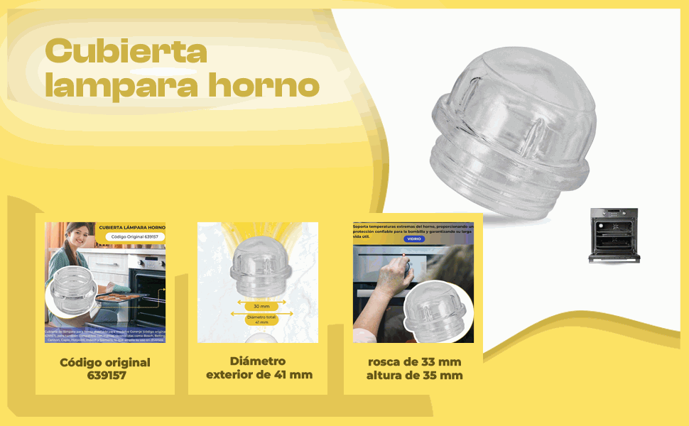 Banner - Cubierta de lampara de horno Gorenje 639157