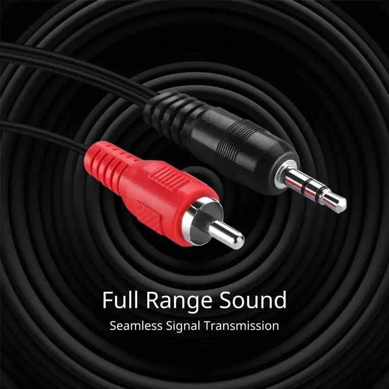 Cable audio estereo jack 3.5 macho - 2x RCA macho 3 Metros Negro - imagen 7