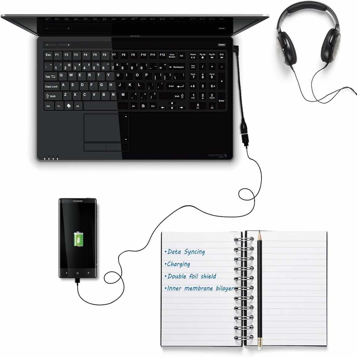 Cable prolongador USB 3.0 macho a hembra acodado 25 cm Negro - imagen 3
