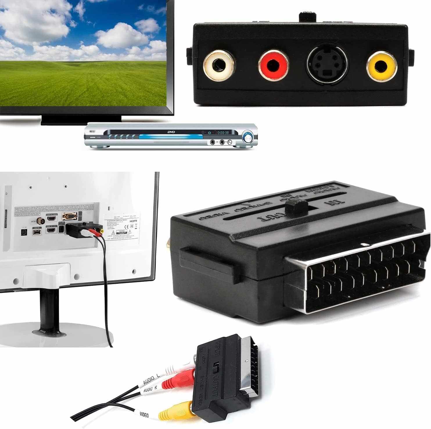 Adaptador SCART AV conmutable Negro - imagen 3