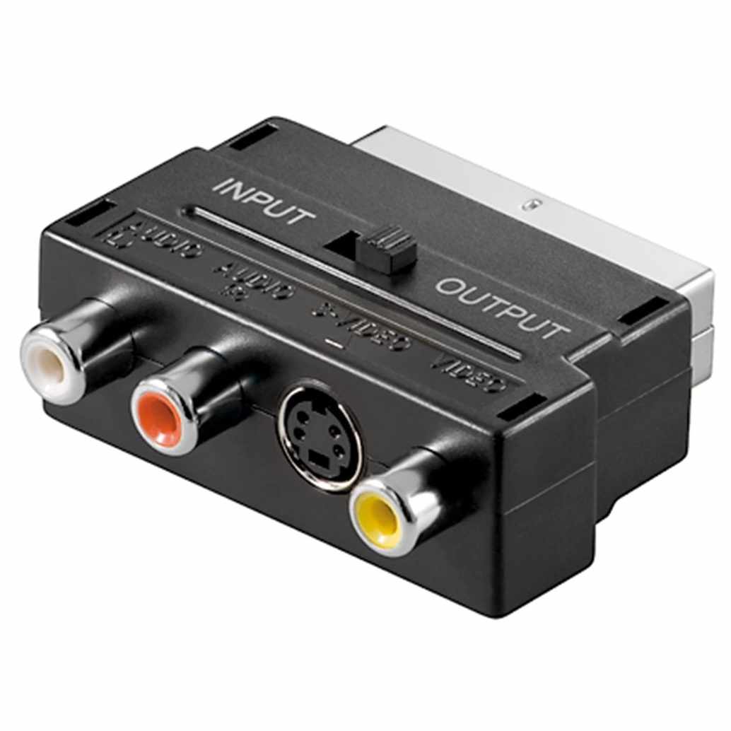 Adaptador SCART AV Conmutable Negro