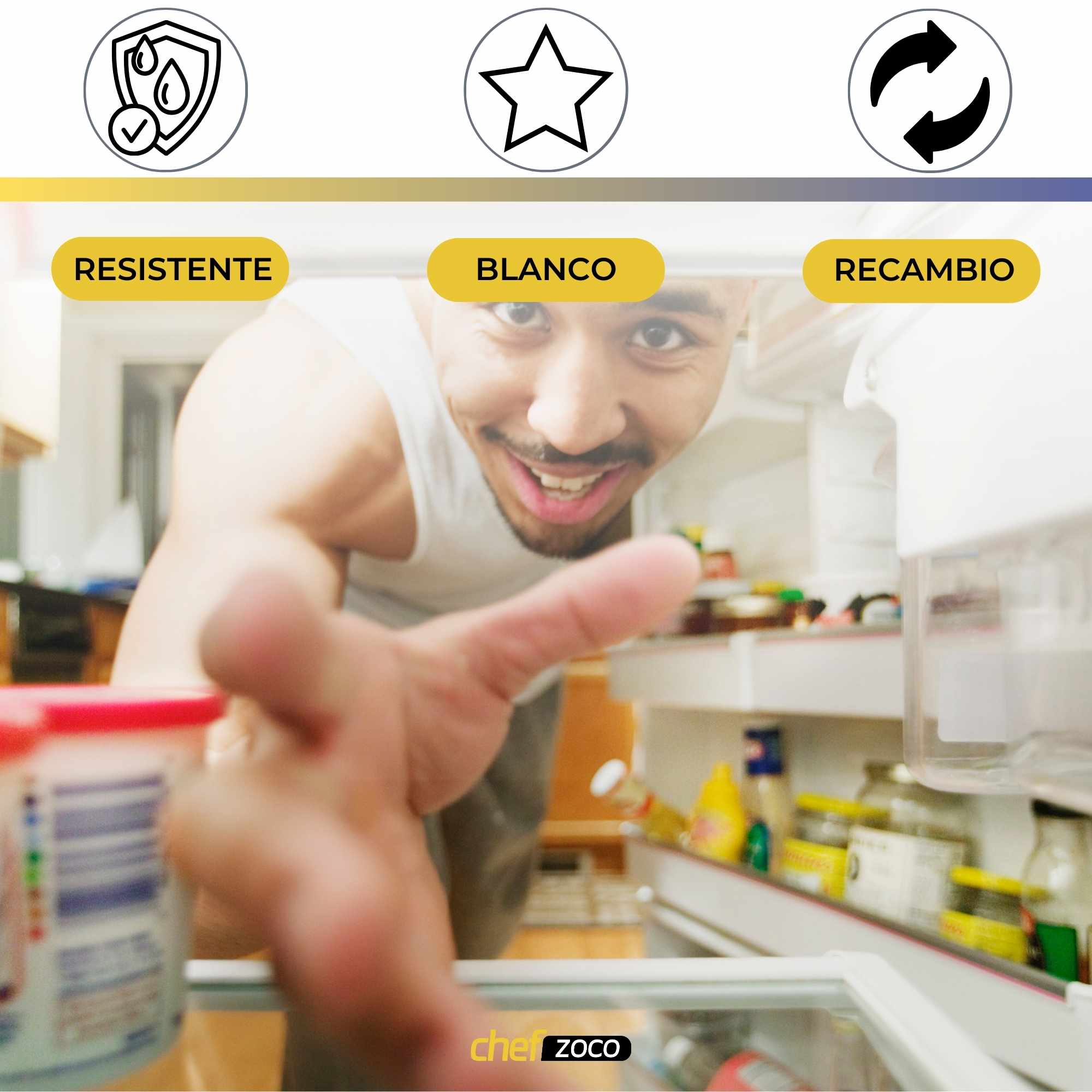Tirador puerta Frigorifico Balay, Lynx, Bosch 19.6 cm Blanco - imagen 3