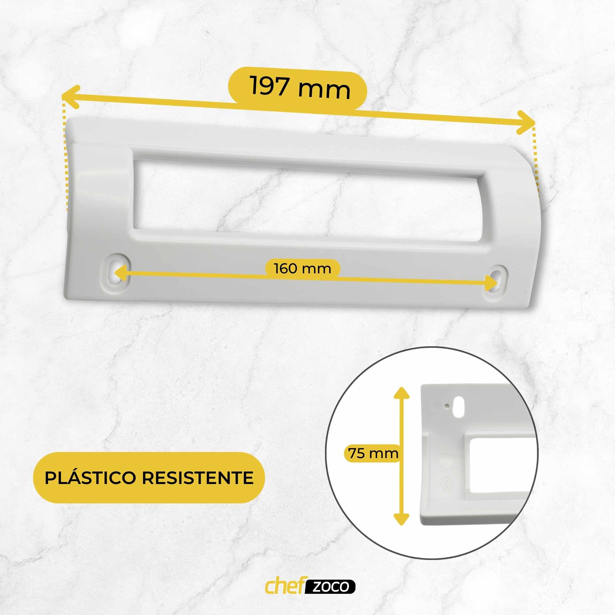 Tirador puerta Frigorifico Balay, Lynx, Bosch 19.6 cm Blanco - imagen 4