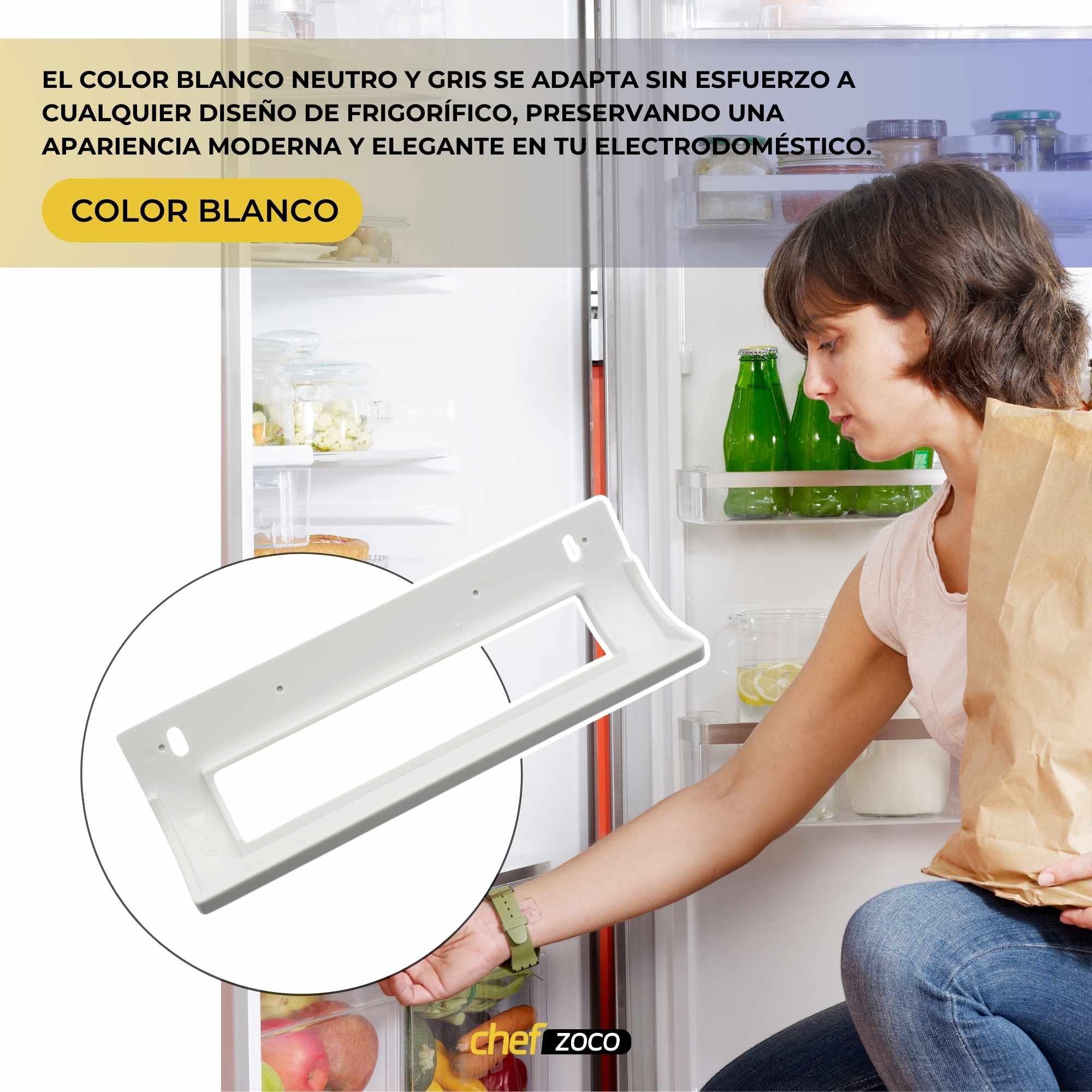 Tirador puerta Frigorifico Balay, Lynx, Bosch 19.6 cm Blanco - imagen 5