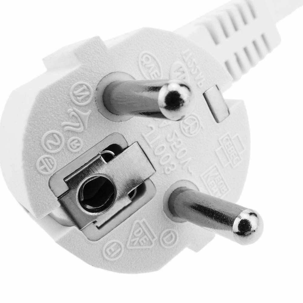 Cable de alimentacion electrico CEE7 macho a bornes 3x1mm 3 Metros Blanco - imagen 3
