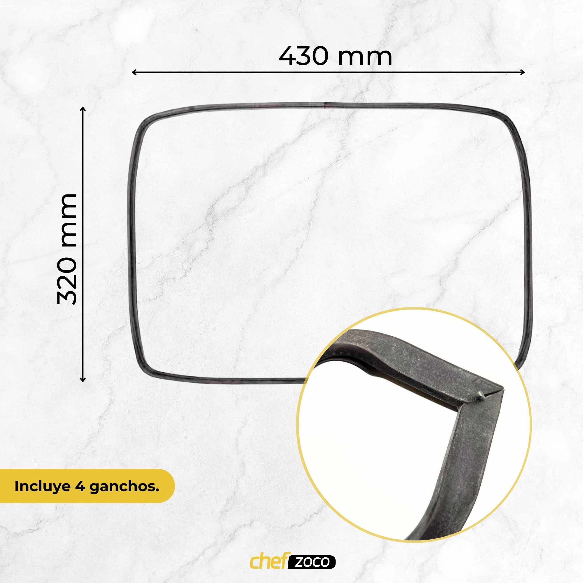 Junta Puerta Horno electrico Indesit C00081579 430x320mm Negro - imagen 4
