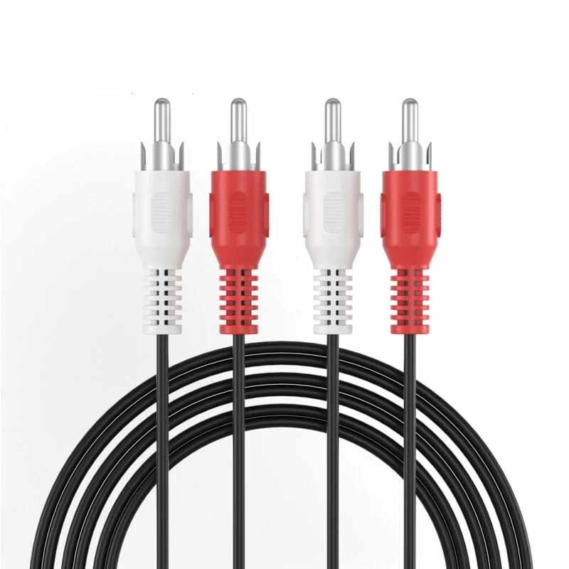 Cable de audio estereo 2x RCA macho a 2x RCA macho 15 Metros Negro - imagen 1