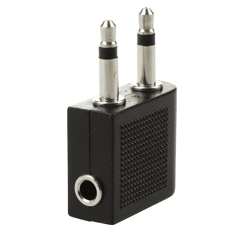 Adaptador de auriculares para avion jack 3.5 Negro - imagen 2