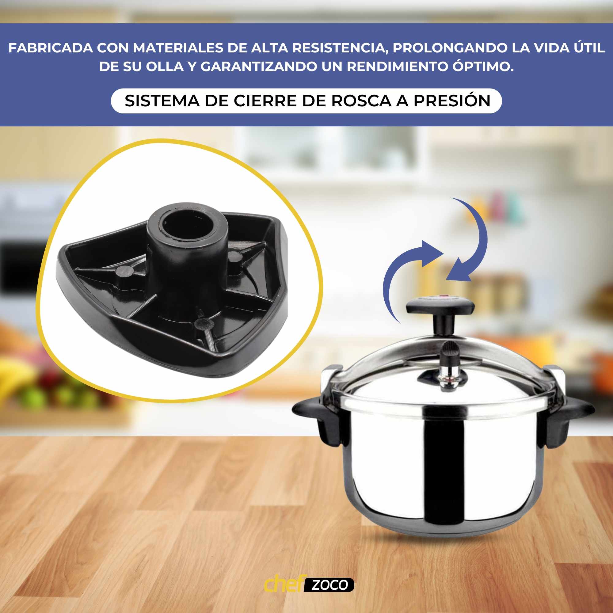 Pomo olla adaptable a magefesa tradicional con tornillo Negro - imagen 5